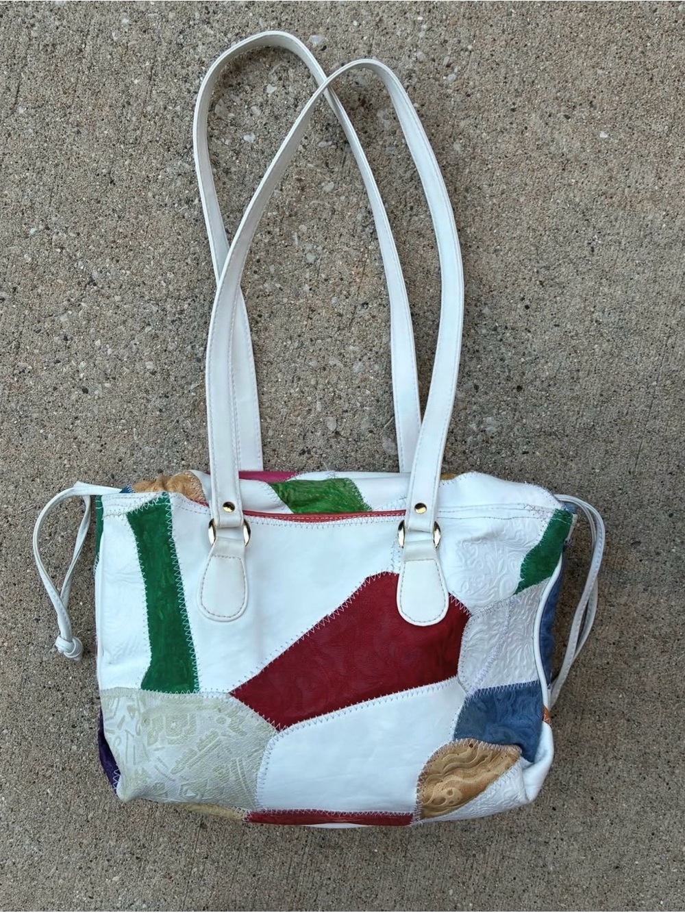 Vintage Multicolored Leather Patchwork Purse
